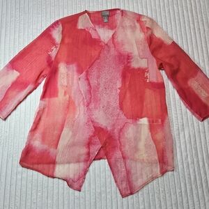 Chico's Vibrant Pink and Red Cardigan